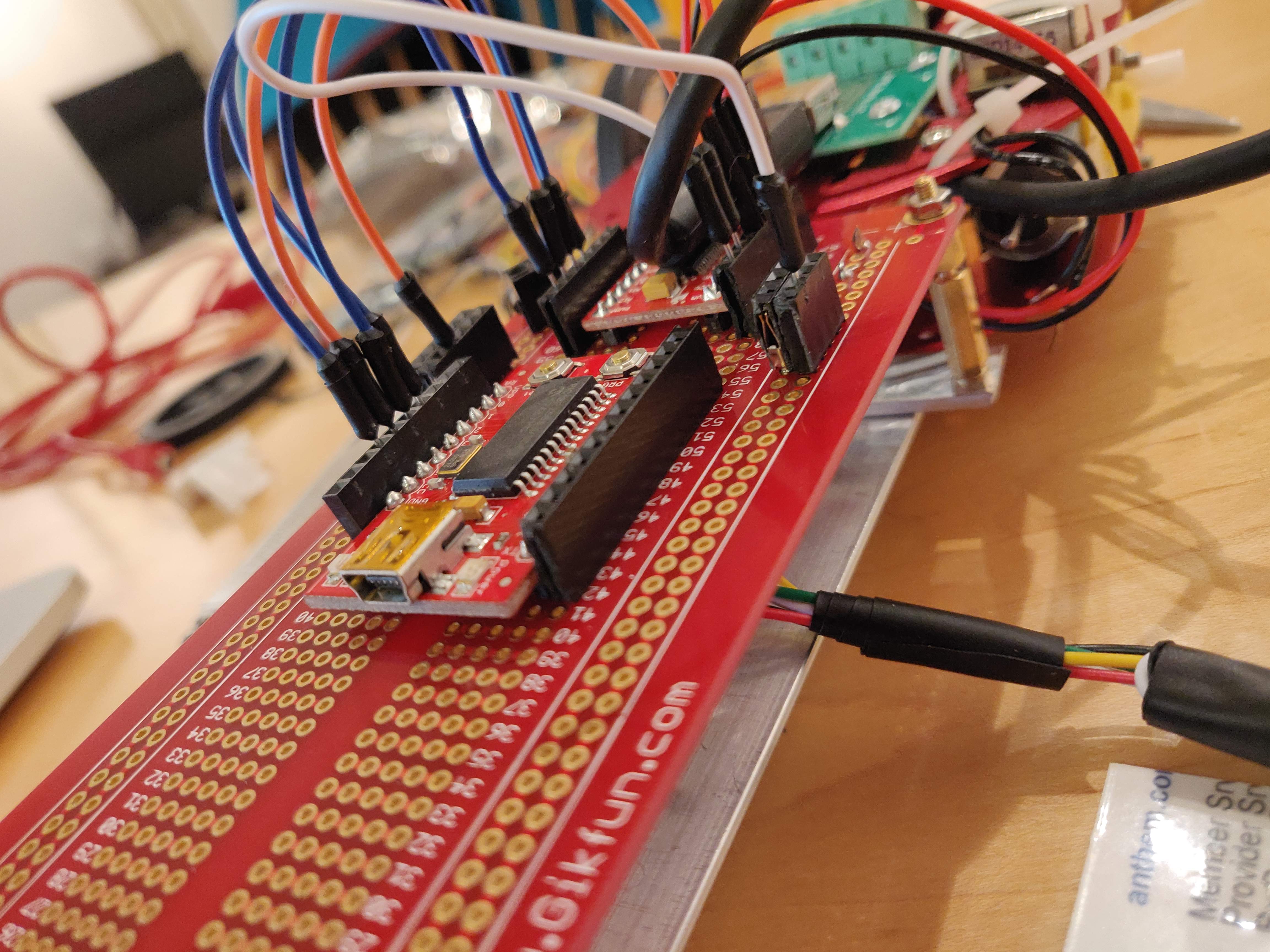 MPU with adjacent headers to allow for rapid prototyping with jumper cables